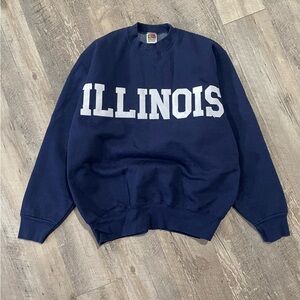 Vintage Fruit of the Loom Navy Blue Illinois Crewneck Sweater